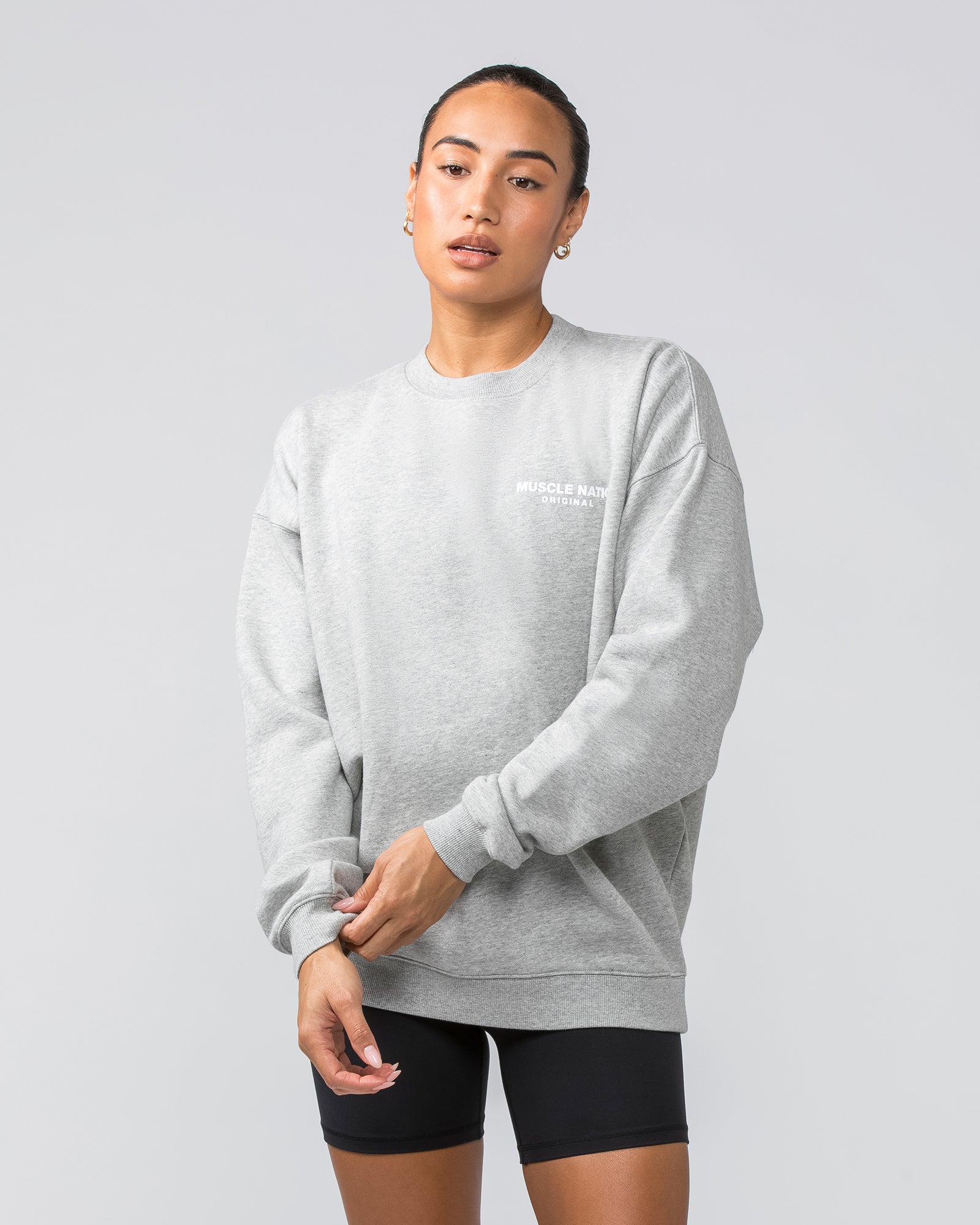 Worldwide Crew Pullover - Grey Marl-Jumpers & Hoodies-XS-022442GRYMRL-XS-MNAPPRL30618-7-Muscle Nation