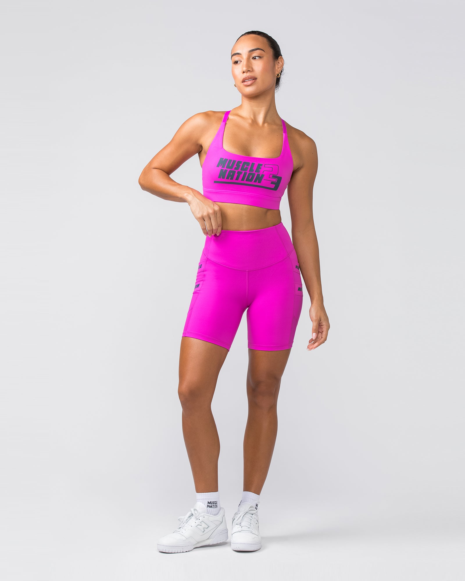 Amplify Pocket Bike Shorts - Hyper Fuchsia-Shorts-XXS-112370HYPFUCSIA-XXS-MNAPPRL27650-7-Muscle Nation