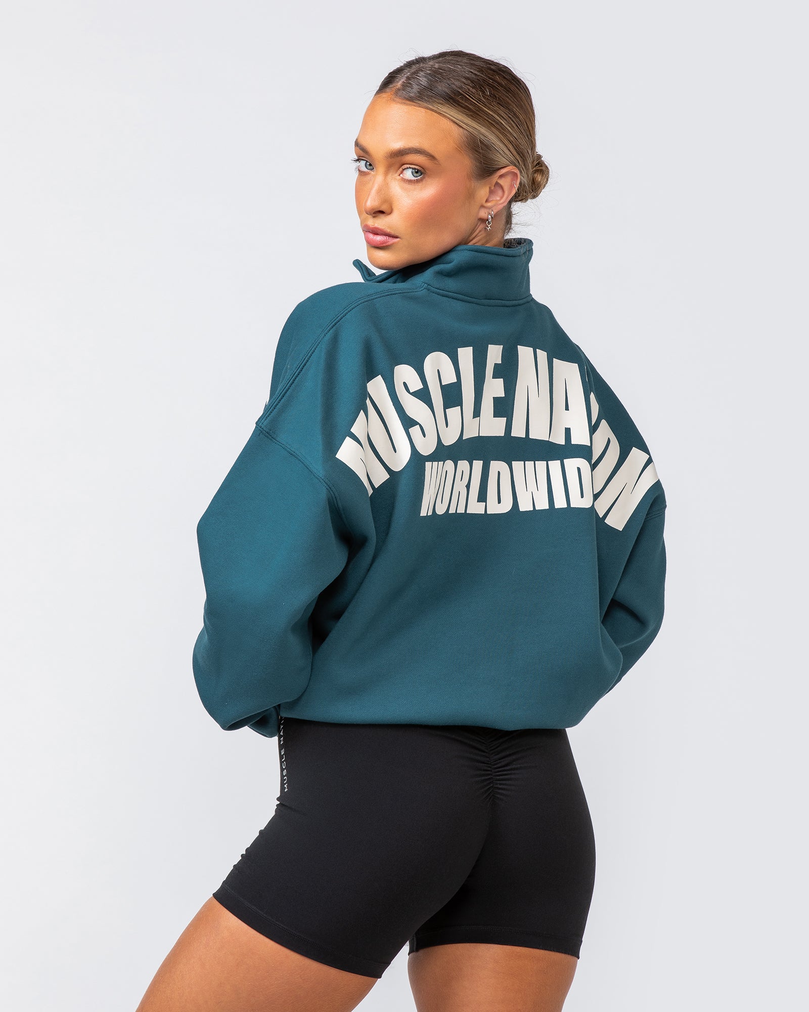 Classic Quarter Zip - Tidal Teal-Jumpers & Hoodies-S-032438TIDALTEAL-S-MNAPPRL30840-6-Muscle Nation