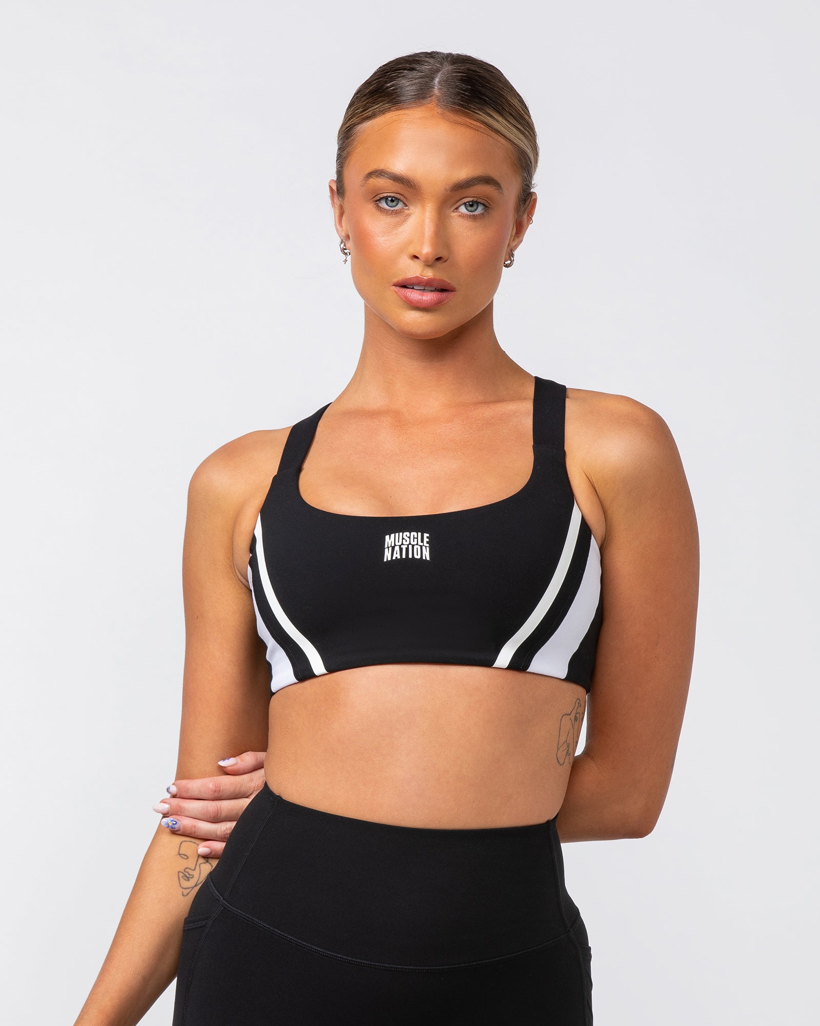 Precision Bra - Black / White-Sports Bras-XXS-082418BLKWHT-XXS-MNAPPRL32088-2-Muscle Nation