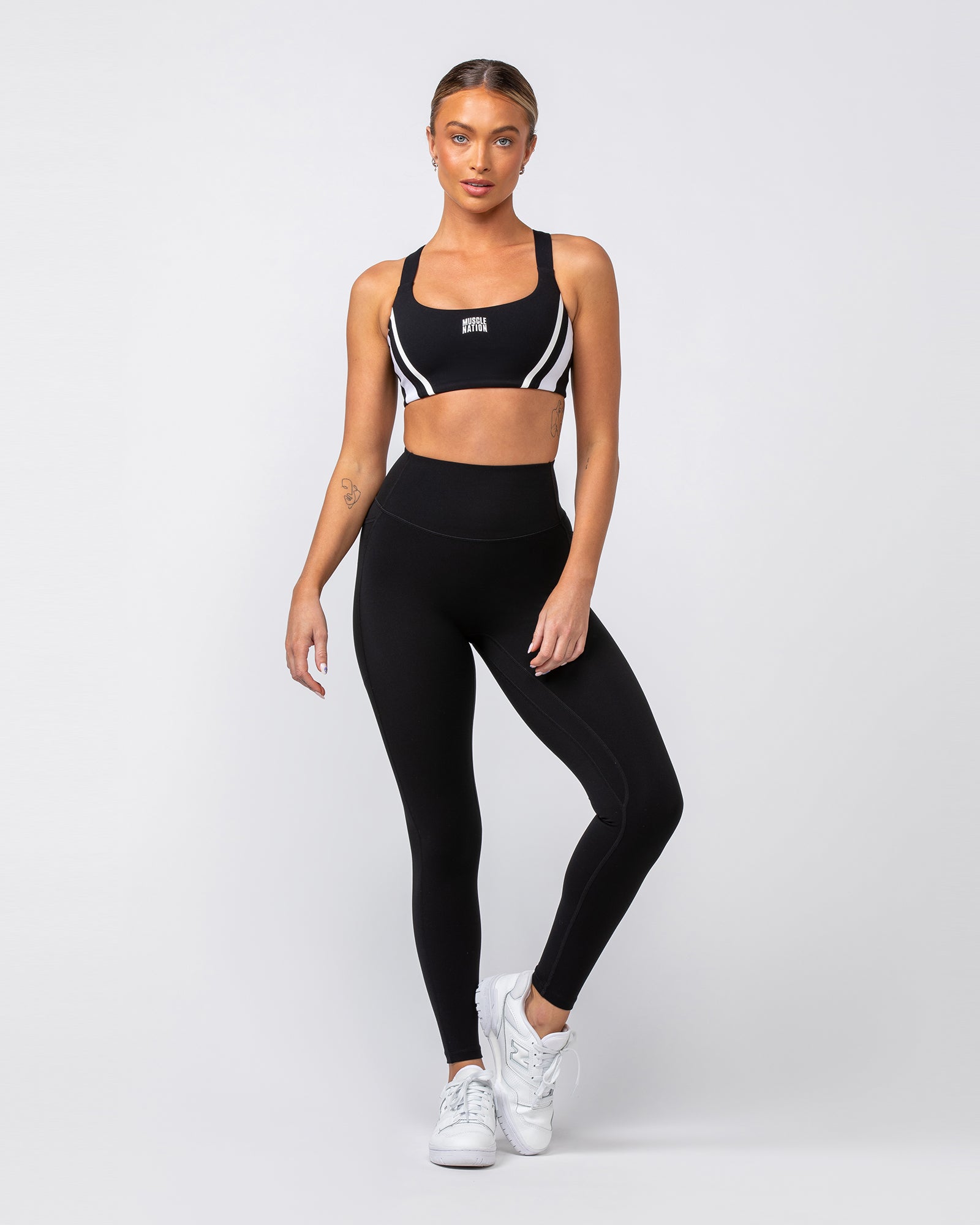 Precision Bra - Black / White-Sports Bras-XXS-082418BLKWHT-XXS-MNAPPRL32088-7-Muscle Nation