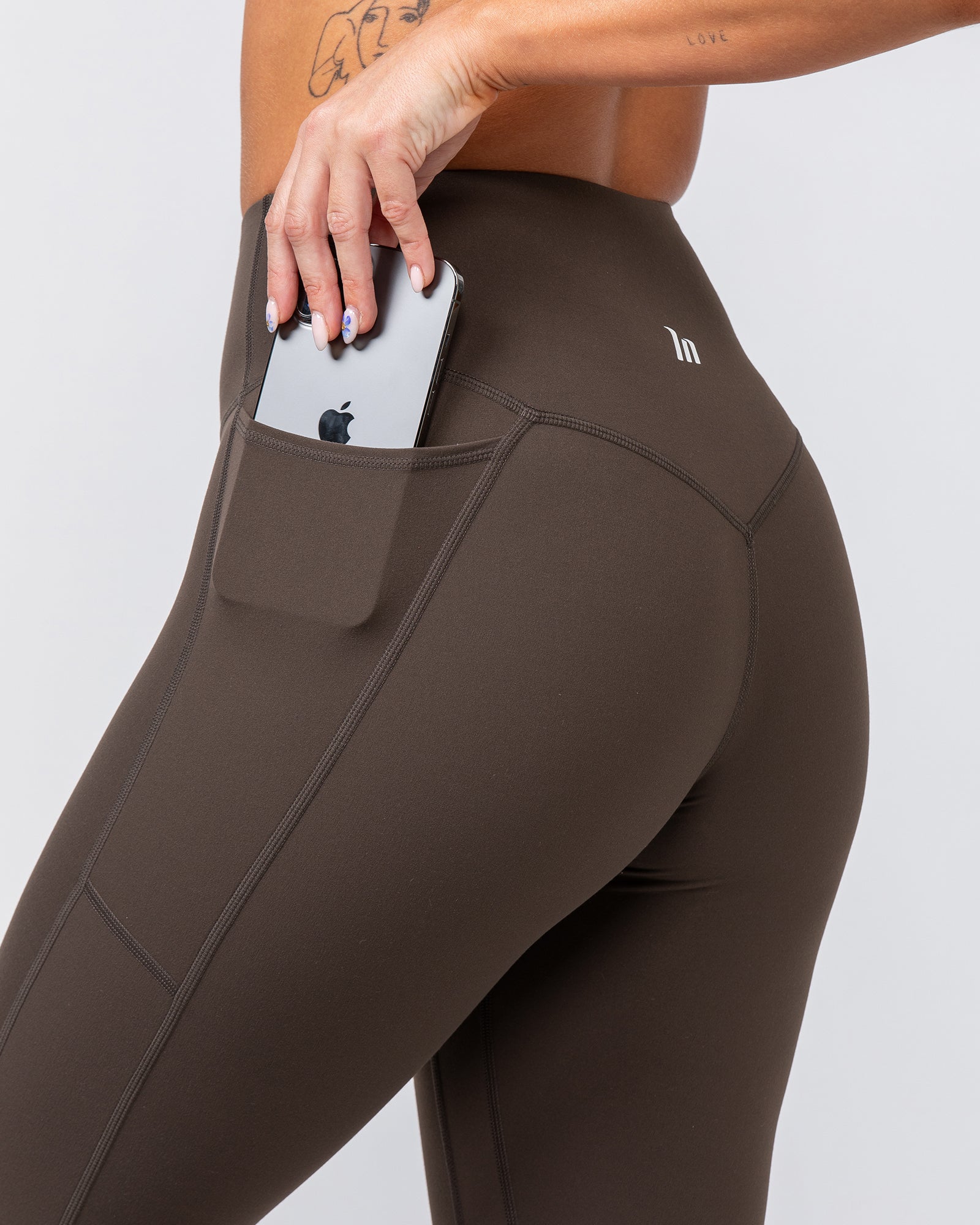 Agility Aura Pocket Ankle Length Leggings - Deep Brown-Leggings-XXS-082423DEPBRN-XXS-MNAPPRL32253-3-Muscle Nation