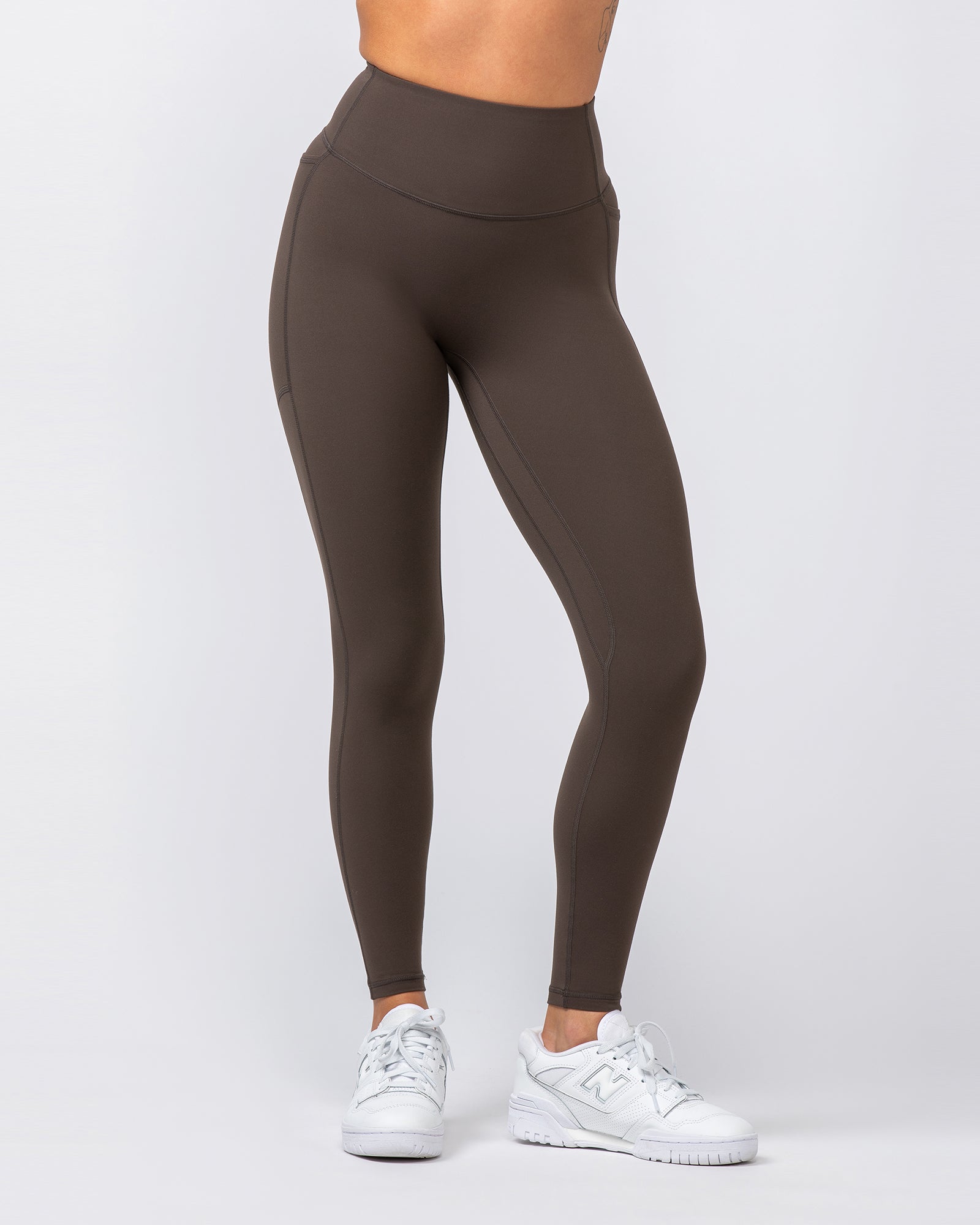 Agility Aura Pocket Ankle Length Leggings - Deep Brown-Leggings-XXS-082423DEPBRN-XXS-MNAPPRL32253-2-Muscle Nation