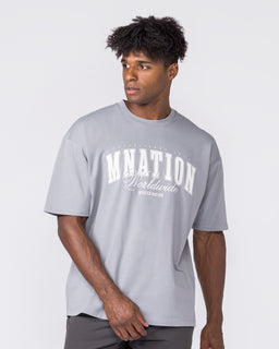Worldclass Oversized Tee - Washed Cement-T-Shirts-XS-032634WCMT-XS-MNAPPRL49589-1-Muscle Nation