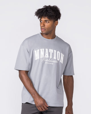 Worldclass Oversized Tee - Washed Cement-T-Shirts-XS-032634WCMT-XS-MNAPPRL49589-1-Muscle Nation