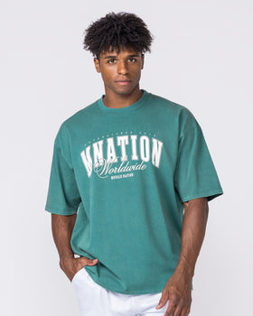 Worldclass Oversized Tee - Washed Leaf-T-Shirts-XS-032634WLEAF-XS-MNAPPRL49597-3-Muscle Nation