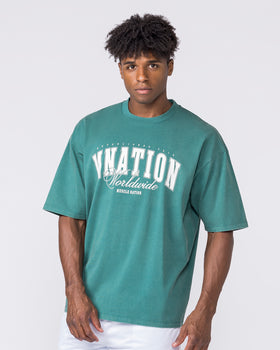 Worldclass Oversized Tee - Washed Leaf-T-Shirts-XS-032634WLEAF-XS-MNAPPRL49597-4-Muscle Nation
