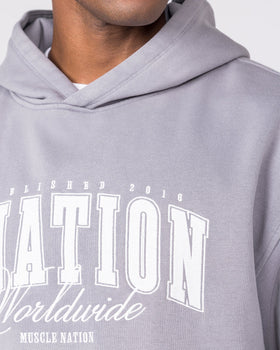 Worldclass Oversized Hoodie Washed Cement - Muscle Nation men's hoodie, view 2