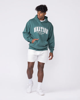 Worldclass Oversized Hoodie in Washed Leaf - Muscle Nation men's hoodie, view 6