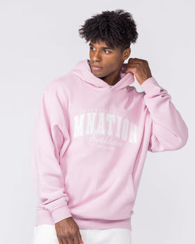 Worldclass Oversized Hoodie Washed Powder Pink - Muscle Nation men's hoodie, view 3