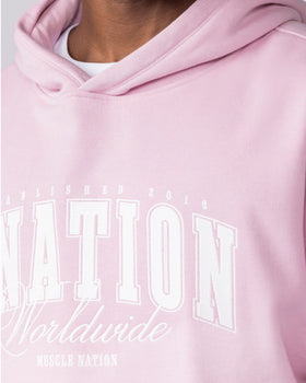 Worldclass Oversized Hoodie Washed Powder Pink - Muscle Nation men's hoodie, view 2