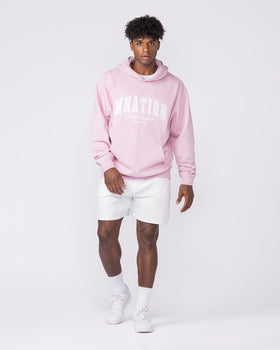 Worldclass Oversized Hoodie Washed Powder Pink - Muscle Nation men's hoodie, view 7