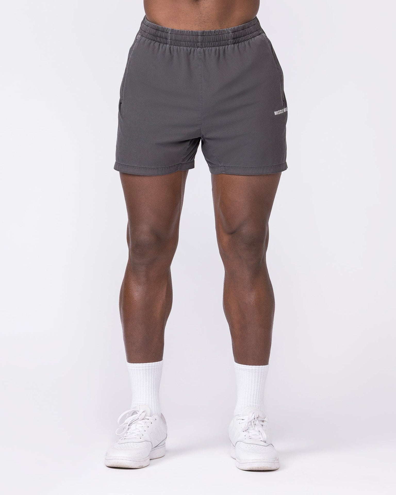 Essential Vintage 3.5" Active Shorts Washed Black - Muscle Nation men's gym shorts, view 3