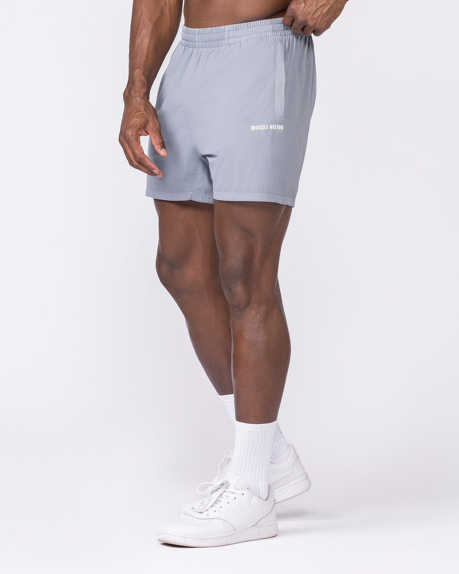 Essential Vintage 3.5" Active Shorts Washed Cement - Muscle Nation men's gym shorts