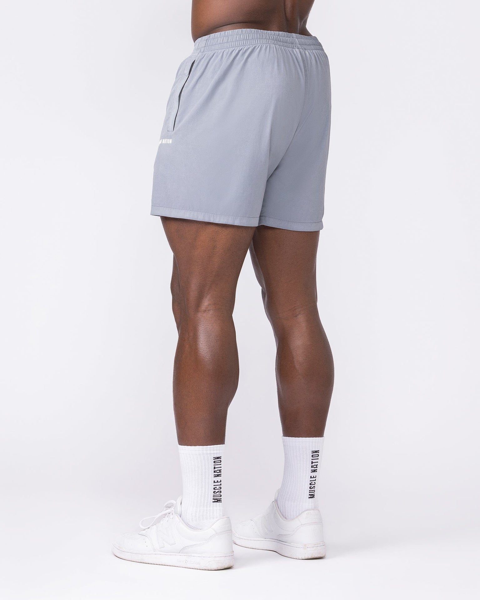 Essential Vintage 3.5" Active Shorts Washed Cement - Muscle Nation men's gym shorts, view 2