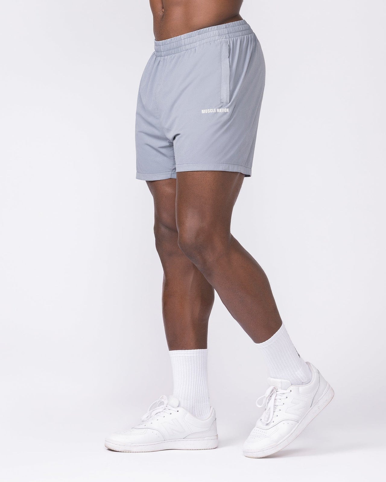 Essential Vintage 3.5" Active Shorts Washed Cement - Muscle Nation men's gym shorts, view 4
