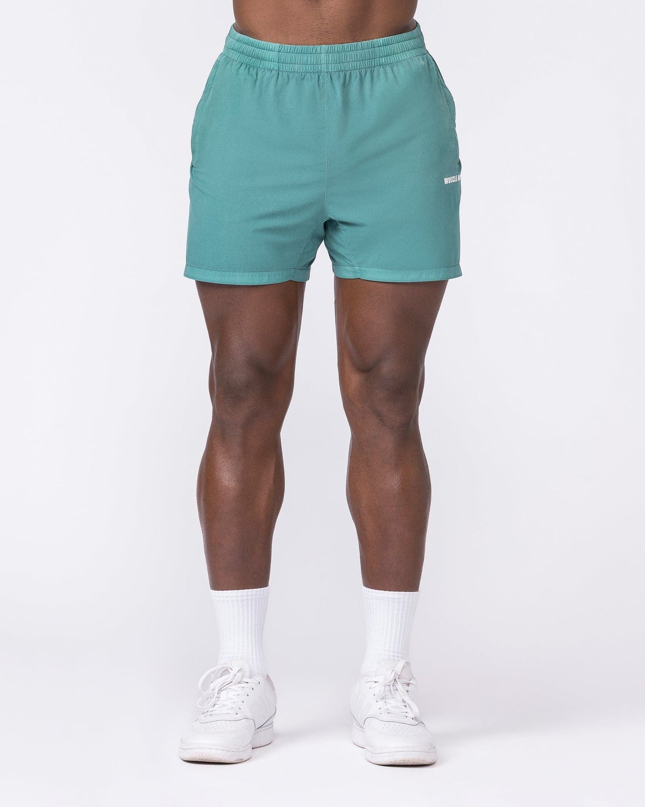 Essential Vintage 3.5" Active Shorts Washed Leaf - Muscle Nation men's gym shorts, view 3