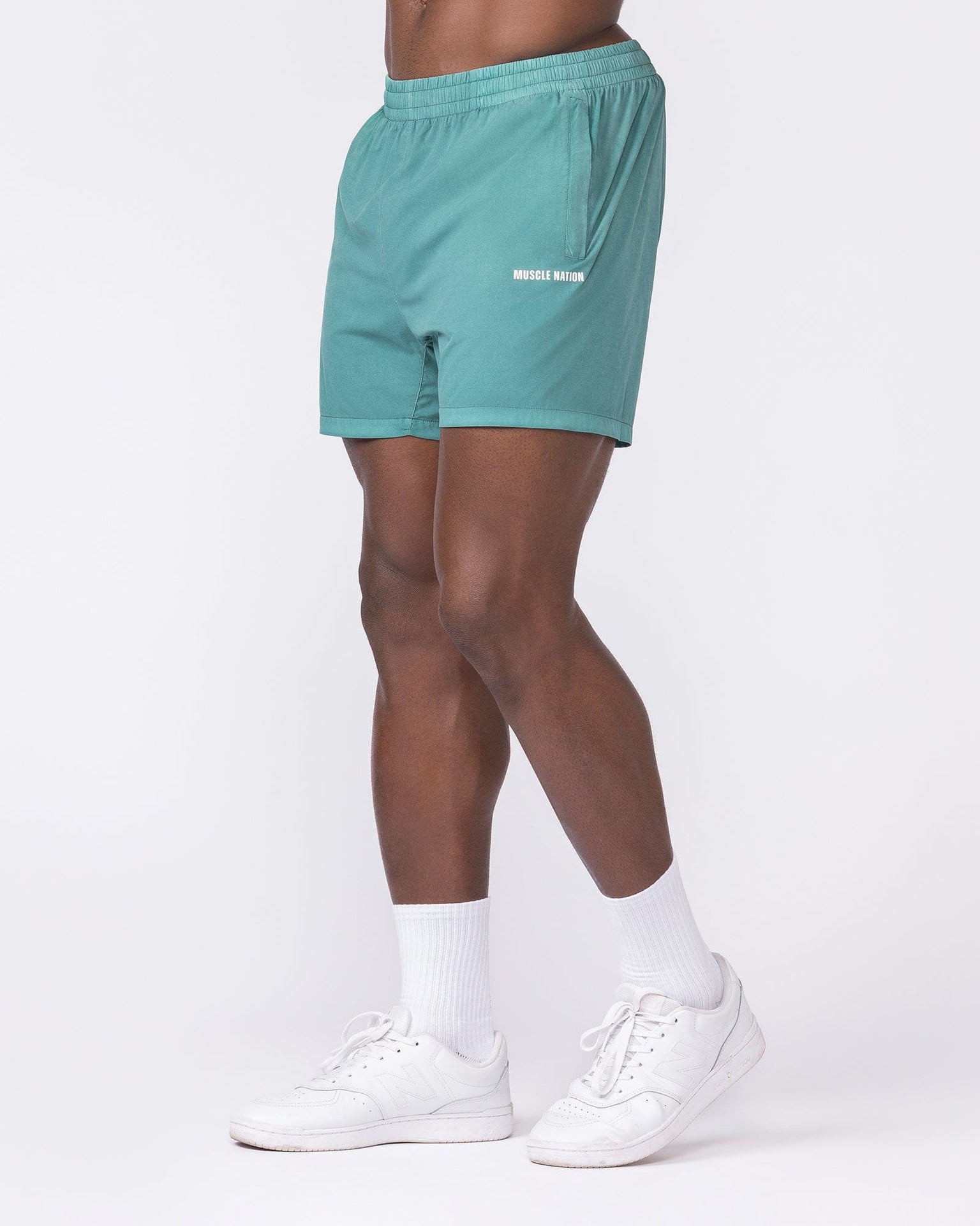 Essential Vintage 3.5" Active Shorts Washed Leaf - Muscle Nation men's gym shorts, view 4