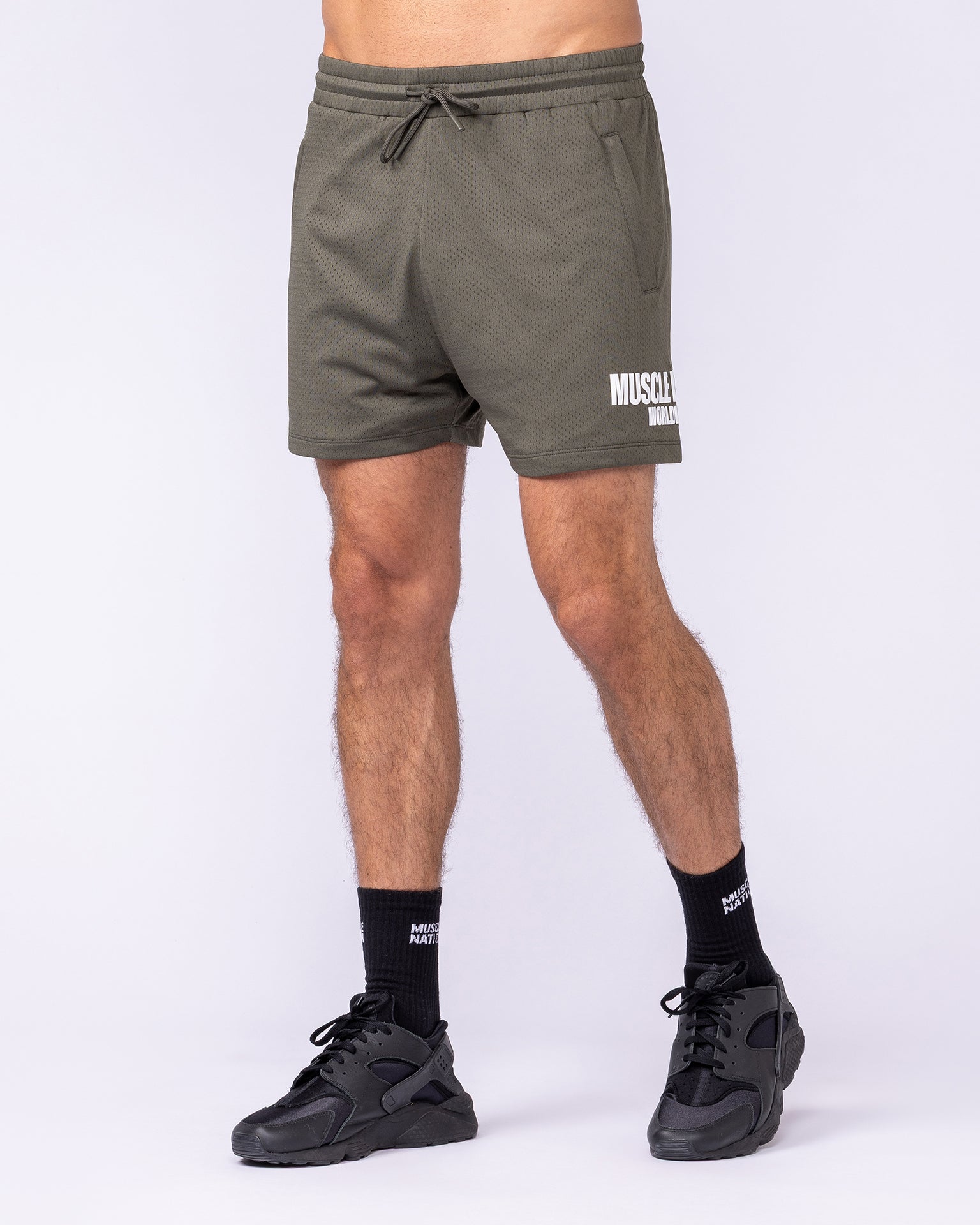 Worldwide Lay Up 3.5” Shorts - Dark Khaki-Shorts-S-1125155DKHAKI-S-MNAPPRL47171-4-Muscle Nation