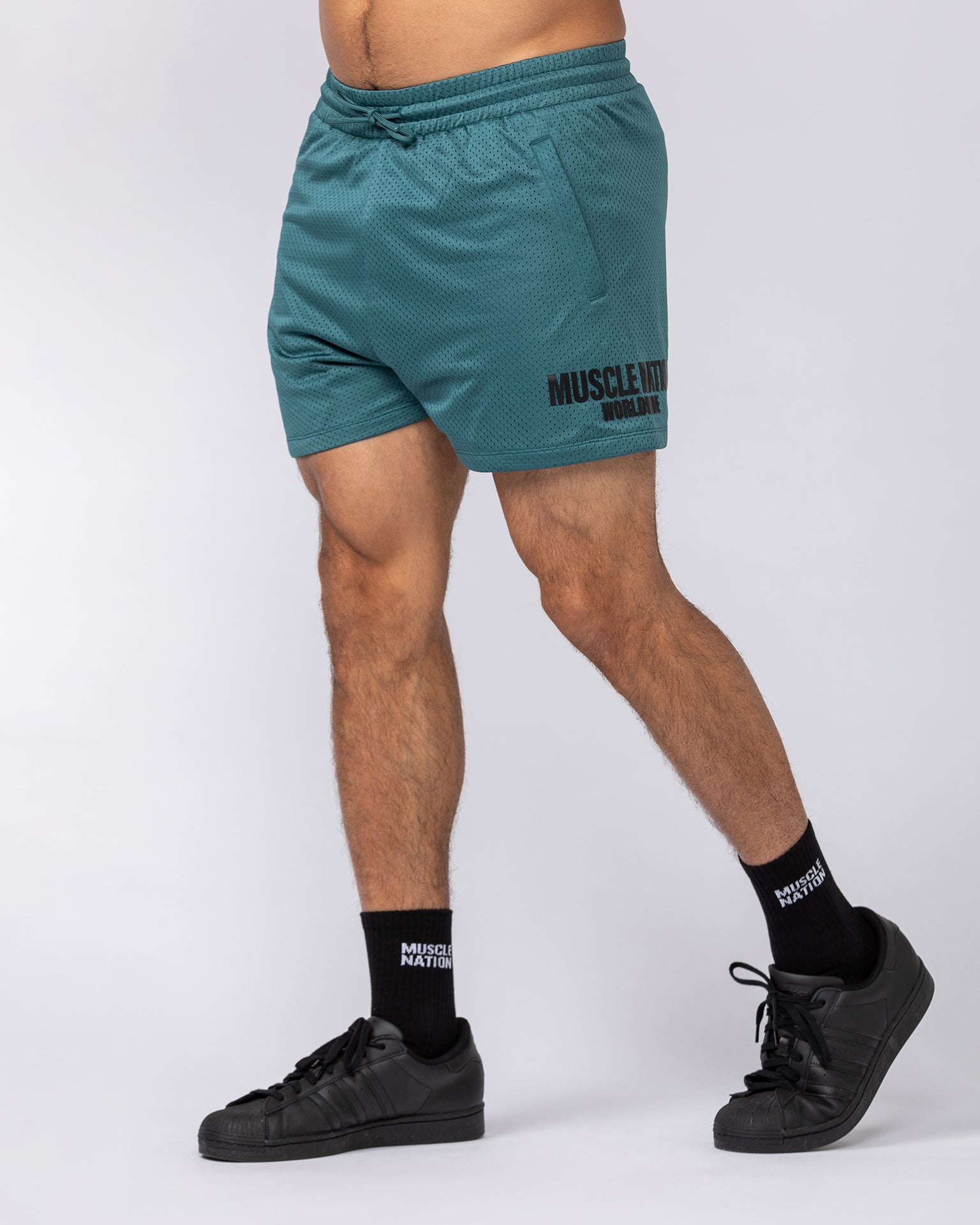 Worldwide Lay Up 3.5" Shorts - Shark-Shorts-S-092528SHRK-S-MNAPPRL44263-4-Muscle Nation