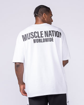 Worldwide Pump Cover - White-T-Shirts-XS-062401WHT-XS-MNAPPRL31713-1-Muscle Nation