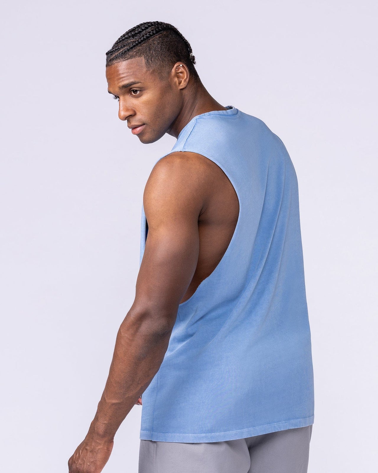 Vintage Training Drop Arm Tank Washed Pacific - Muscle Nation men's muscle tank, view 2