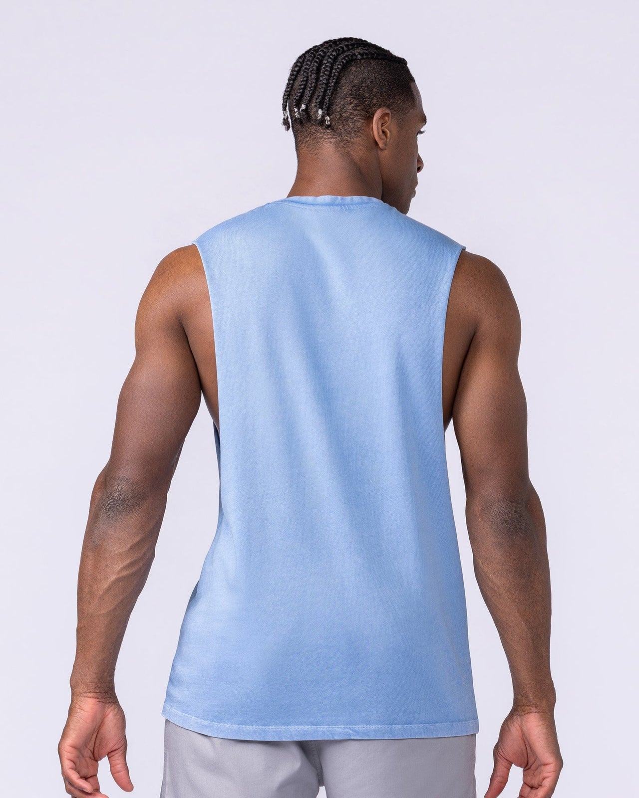 Vintage Training Drop Arm Tank Washed Pacific - Muscle Nation men's muscle tank, view 4
