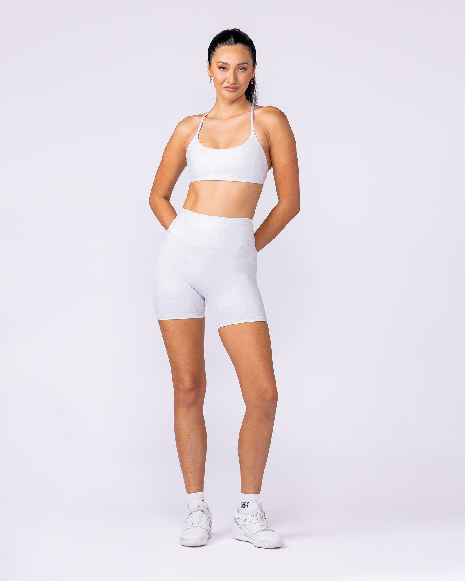 Zero Rise Everyday Midway Shorts - White Grey Marl-Shorts-XXS-1125112WHTGMRL-XXS-MNAPPRL46876-5-Muscle Nation