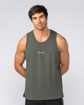 Active Training Tank - Dark Khaki-Singlets & Tanks-S-042508DKHAKI-S-MNAPPRL41873-1-Muscle Nation