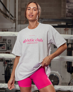Athletic Club Oversized Tee - Snow Grey Marl-T-Shirts-XXS-1125175SNGRYMR-XXS-MNAPPRL45445-1-Muscle Nation