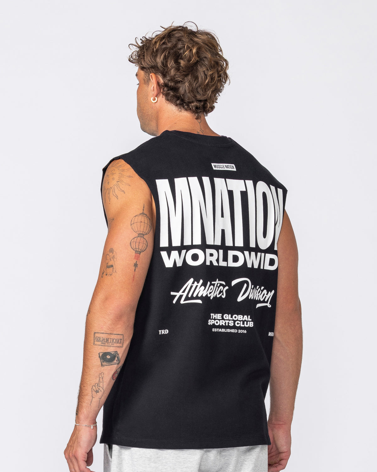 Athletic Division Muscle Tank Black - Muscle Nation men's muscle tank, view 3