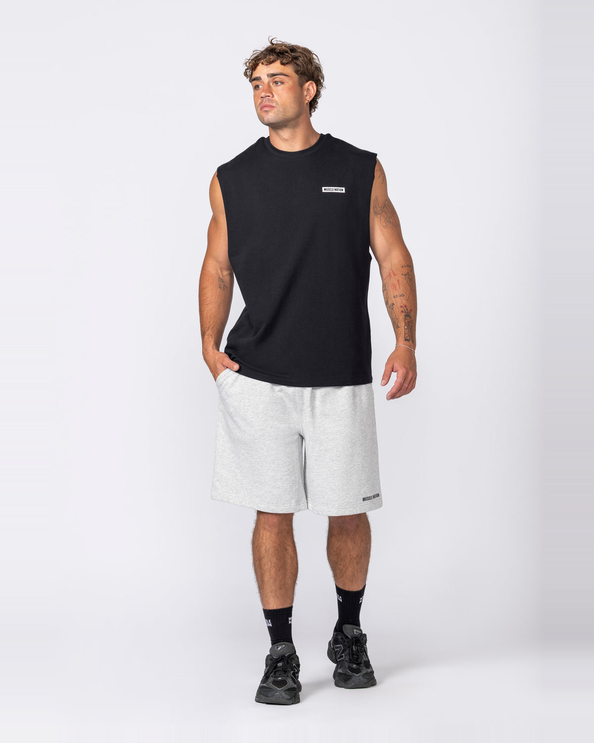 Athletic Division Muscle Tank Black - Muscle Nation men's muscle tank, view 5