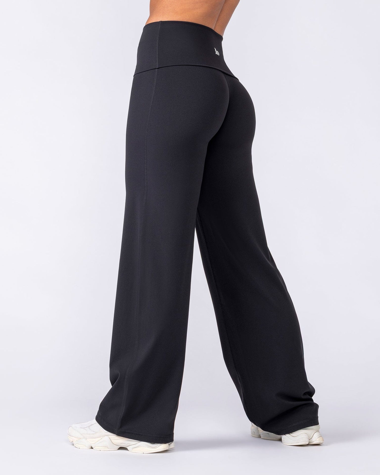 Aura Fold Over Straight Leg Leggings Regular - Black