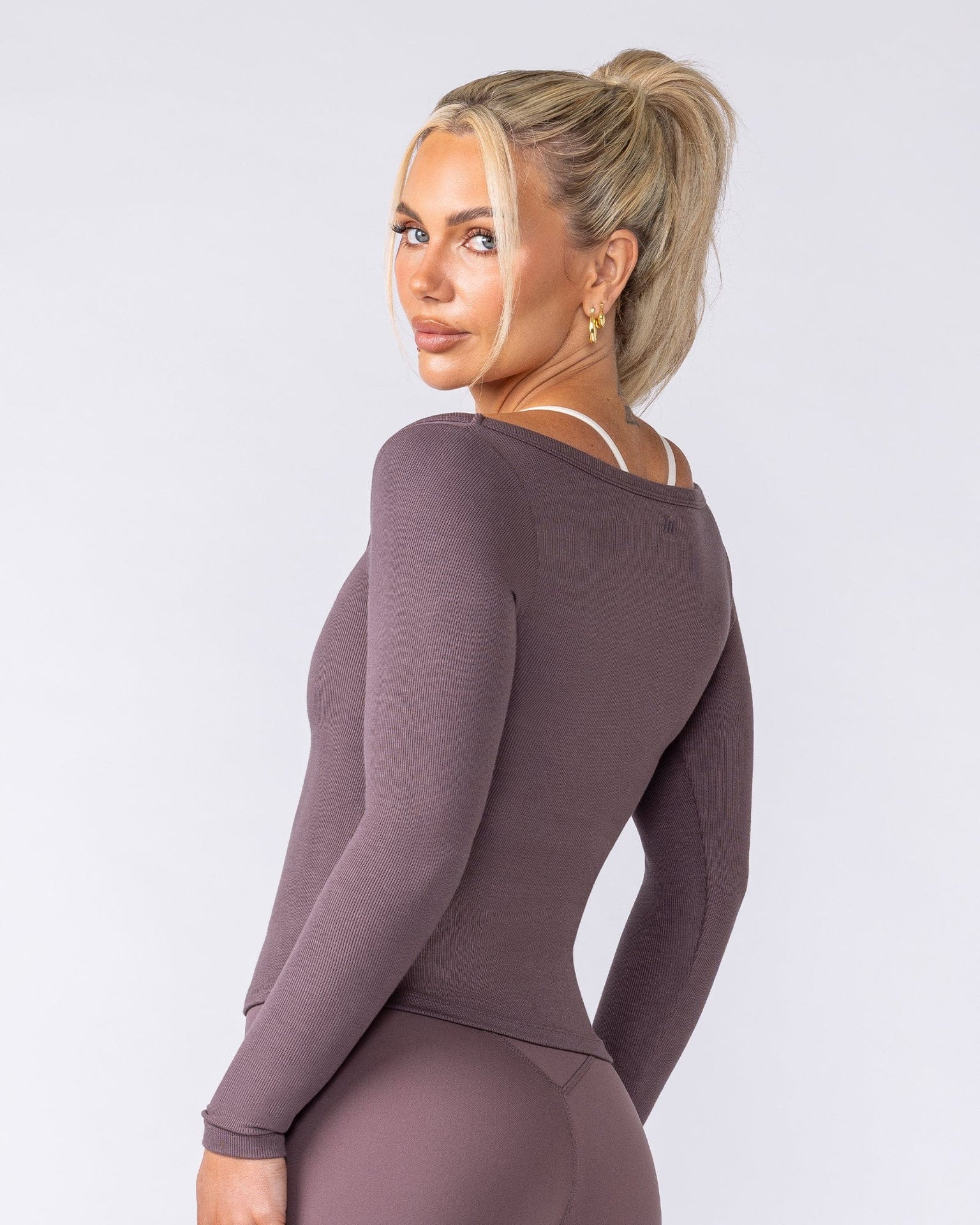 Balance Long Sleeve Rib Top - Umber