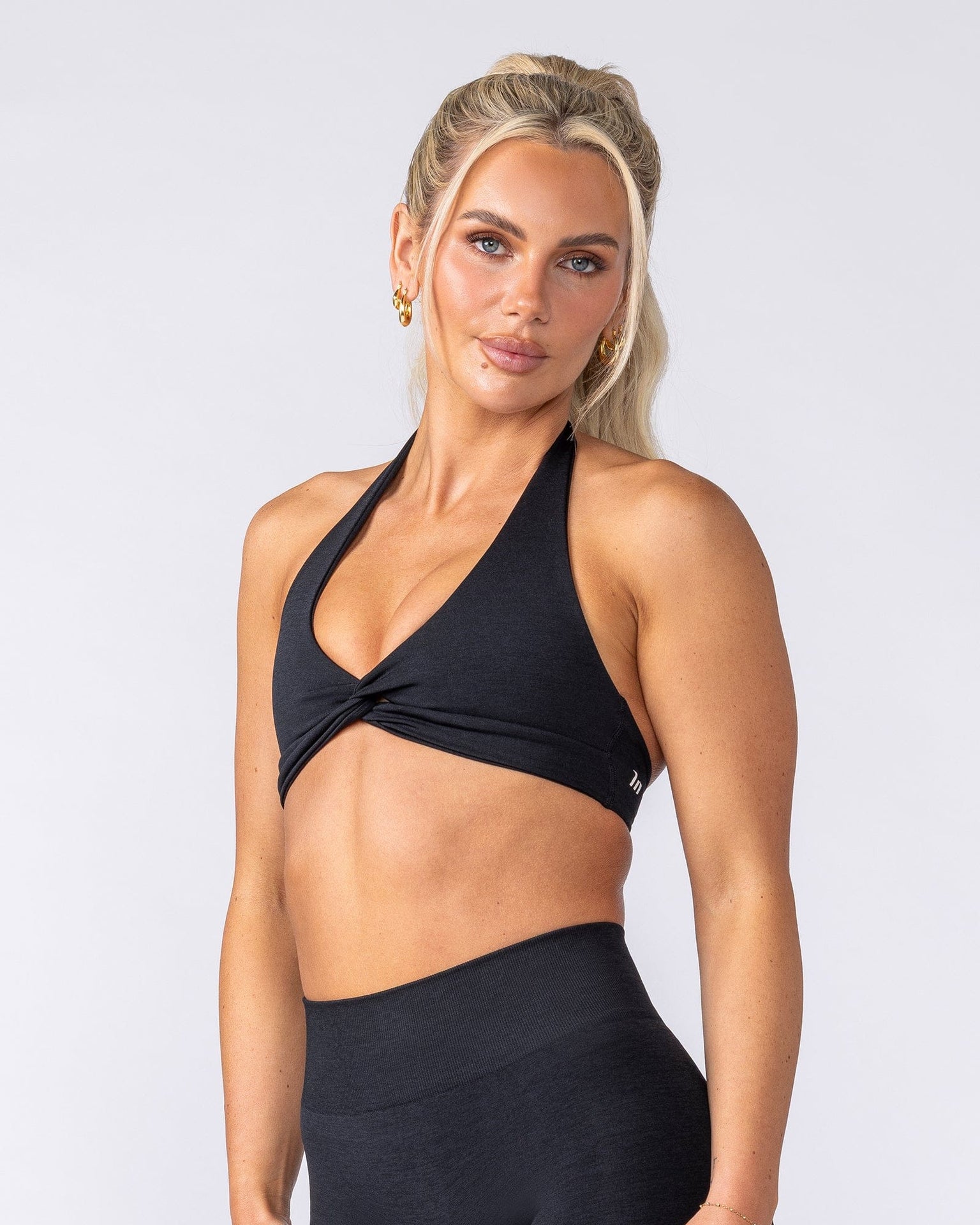 Bare Seamless Halter Bralette - Black