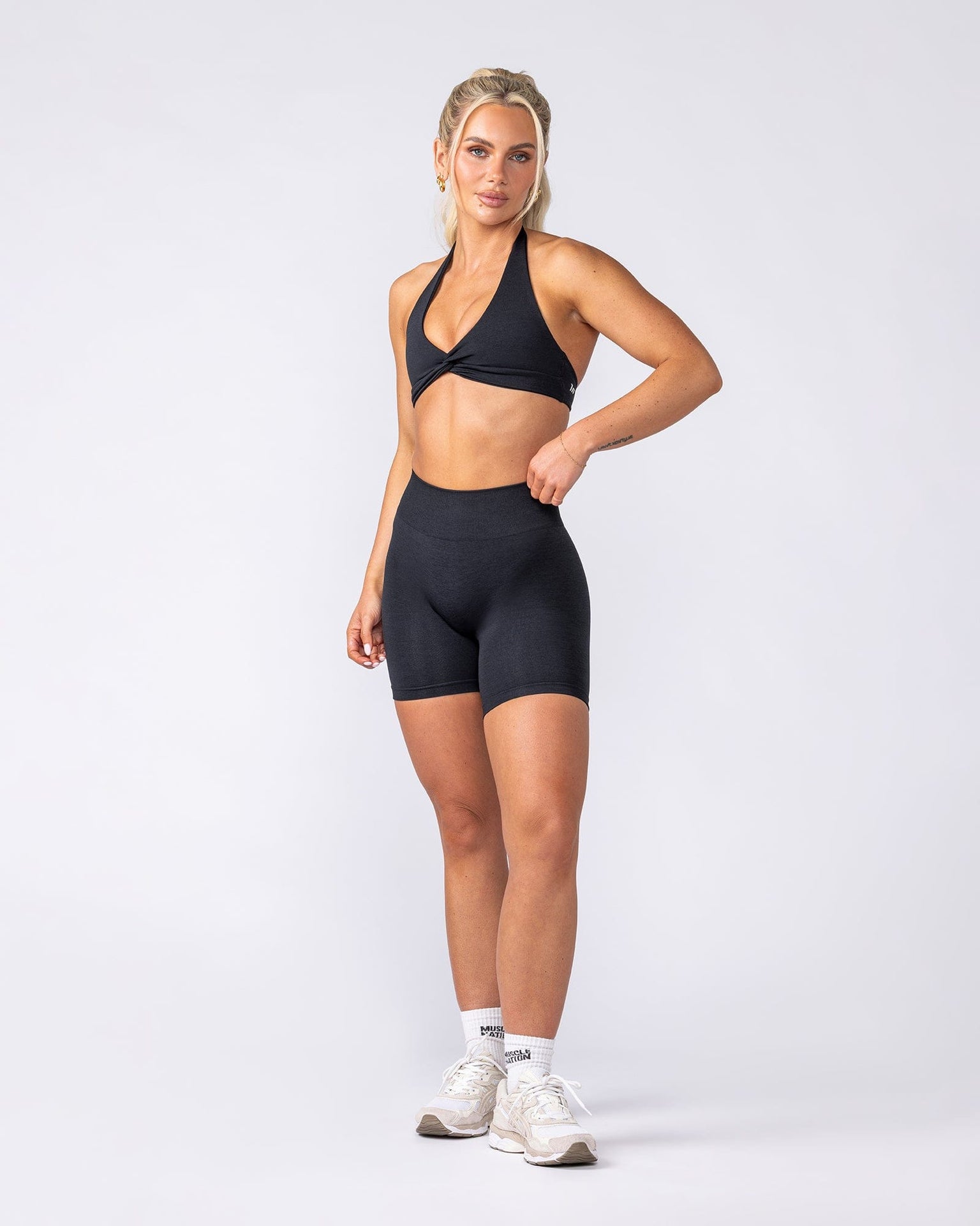 Bare Seamless Halter Bralette - Black