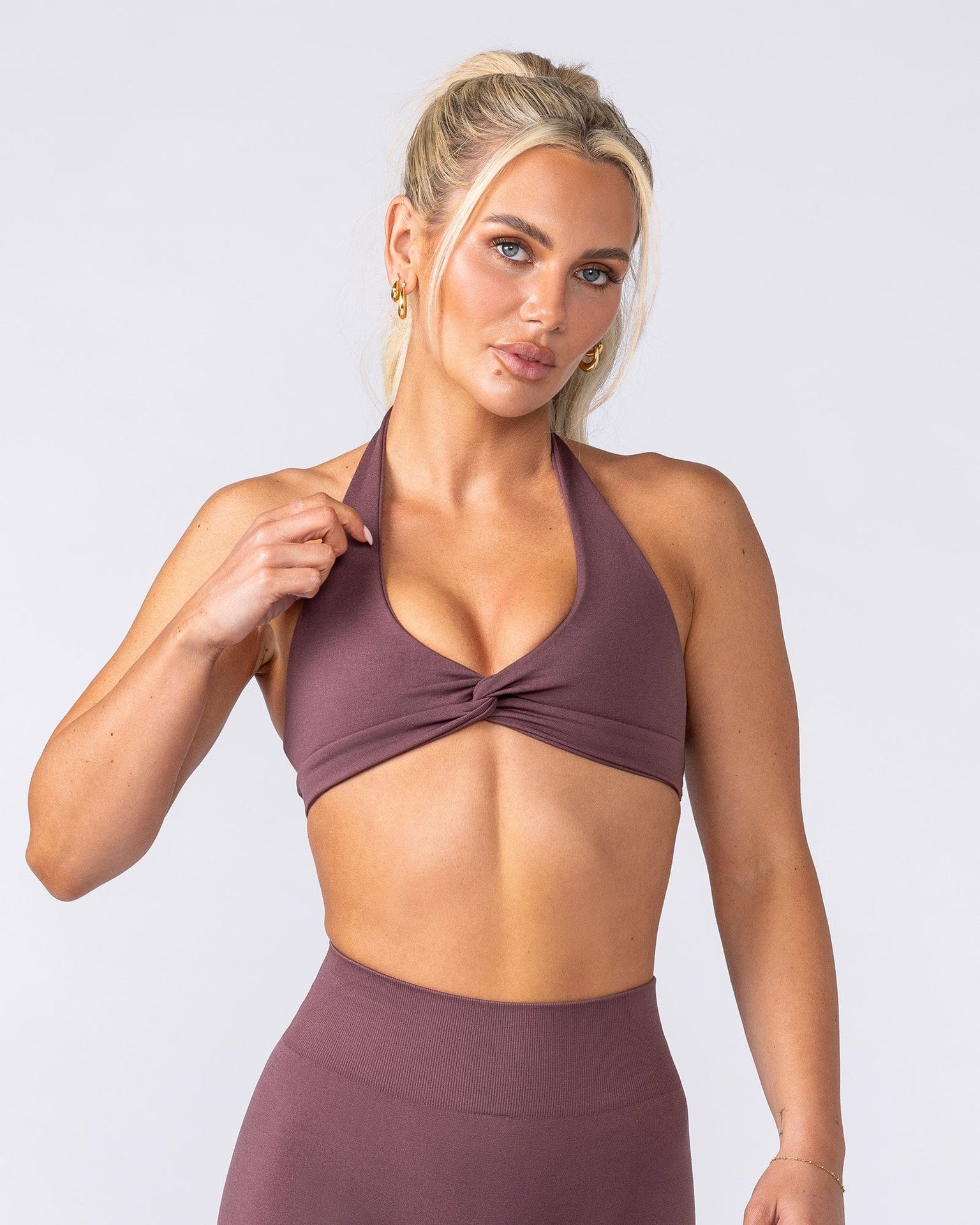 Bare Seamless Halter Bralette - Rocky Road Marl