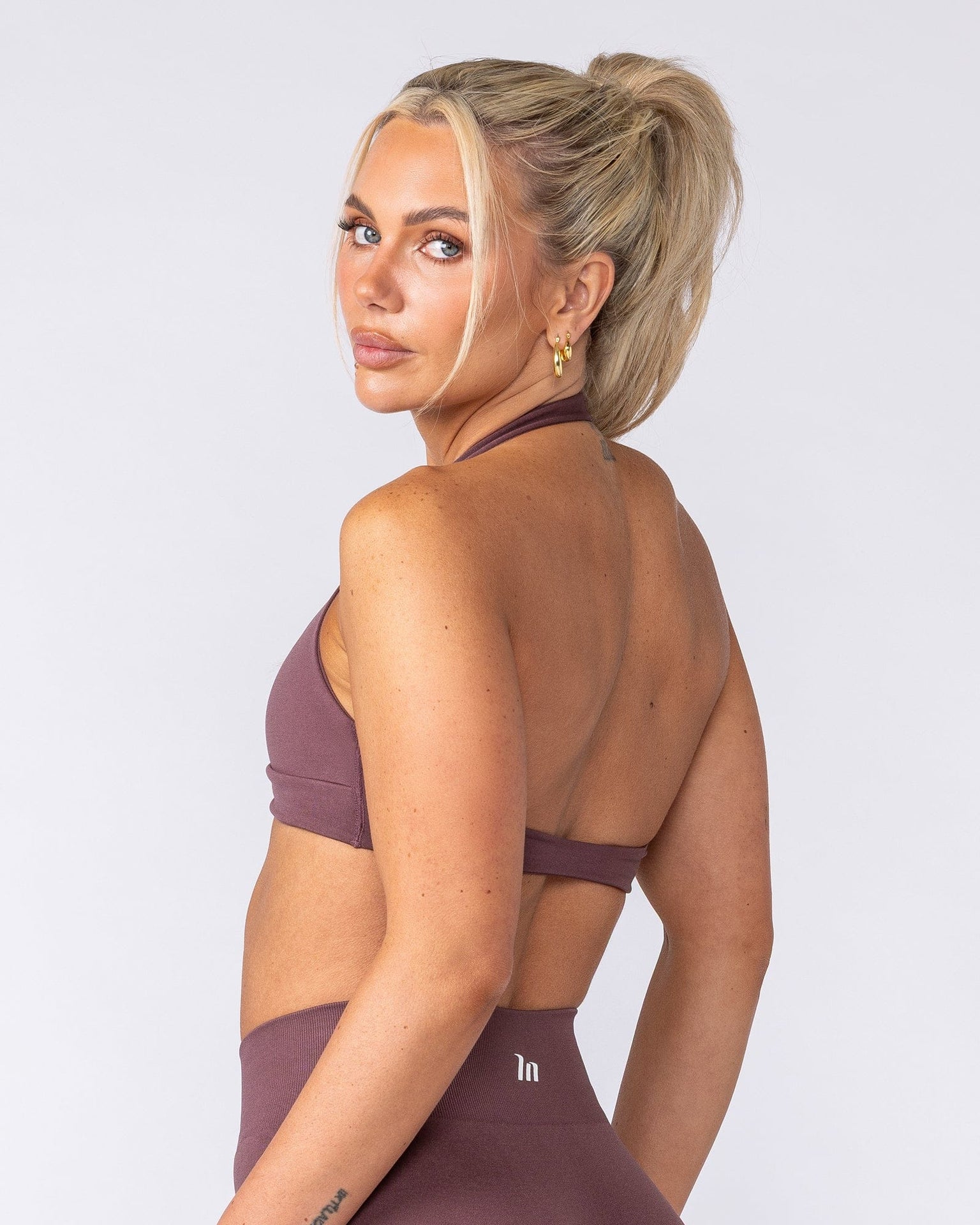Bare Seamless Halter Bralette - Rocky Road Marl