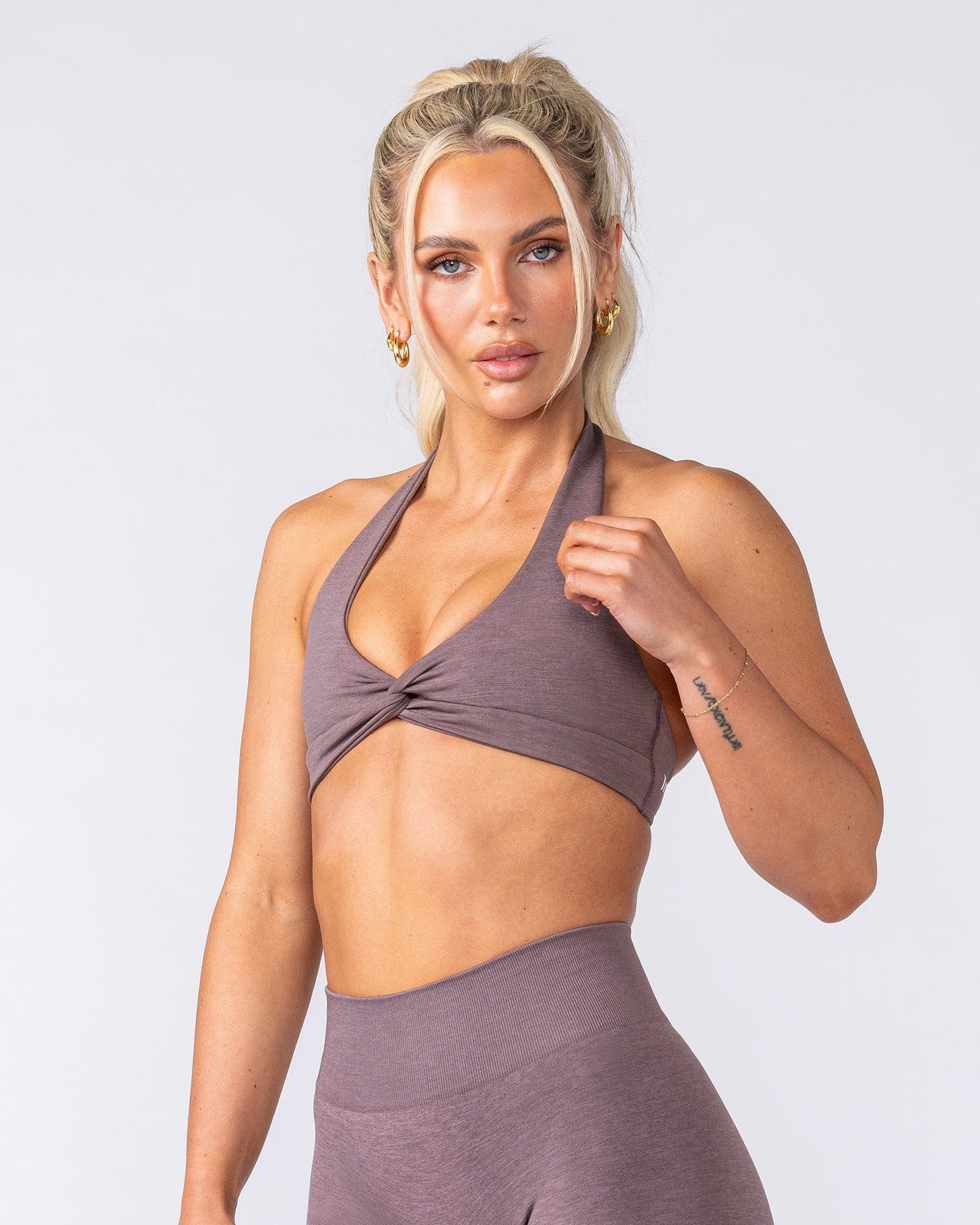 Bare Seamless Halter Bralette - Umber Marl