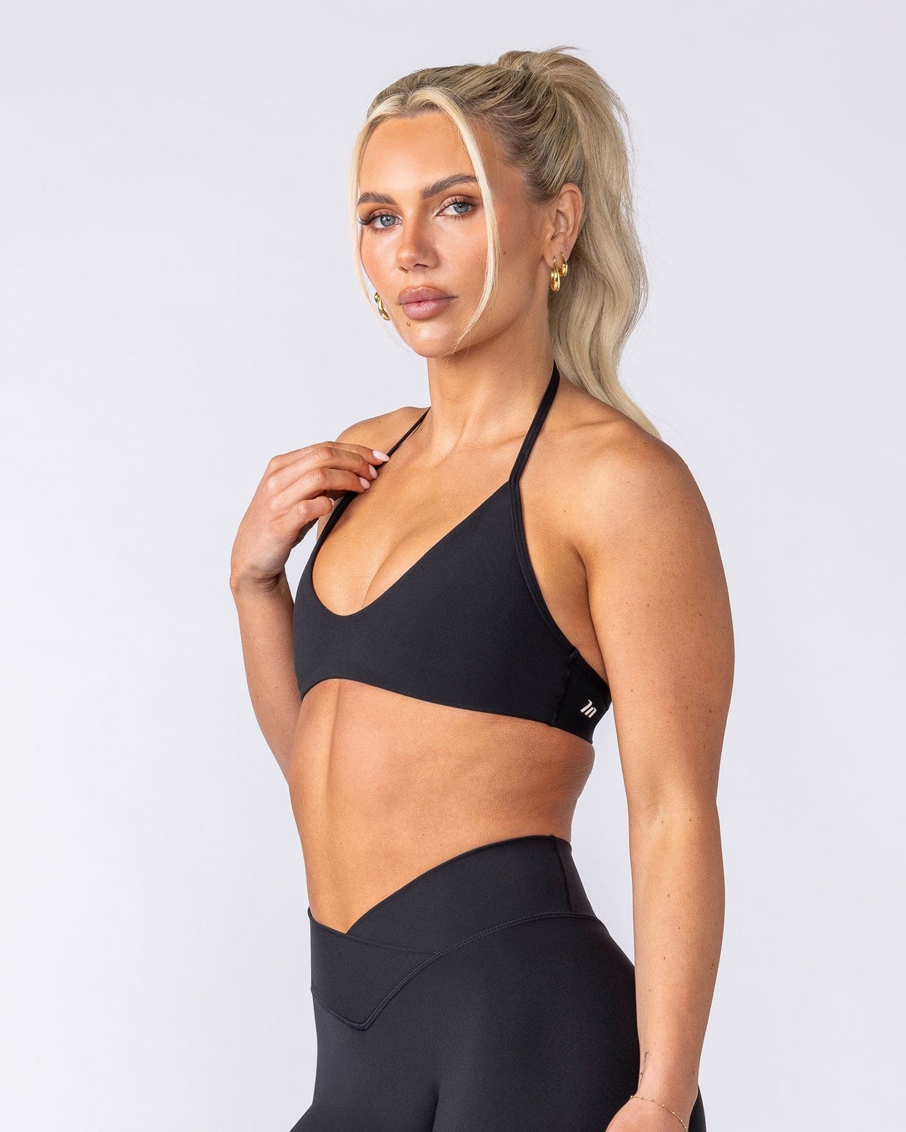 Base Halter Bralette - Black