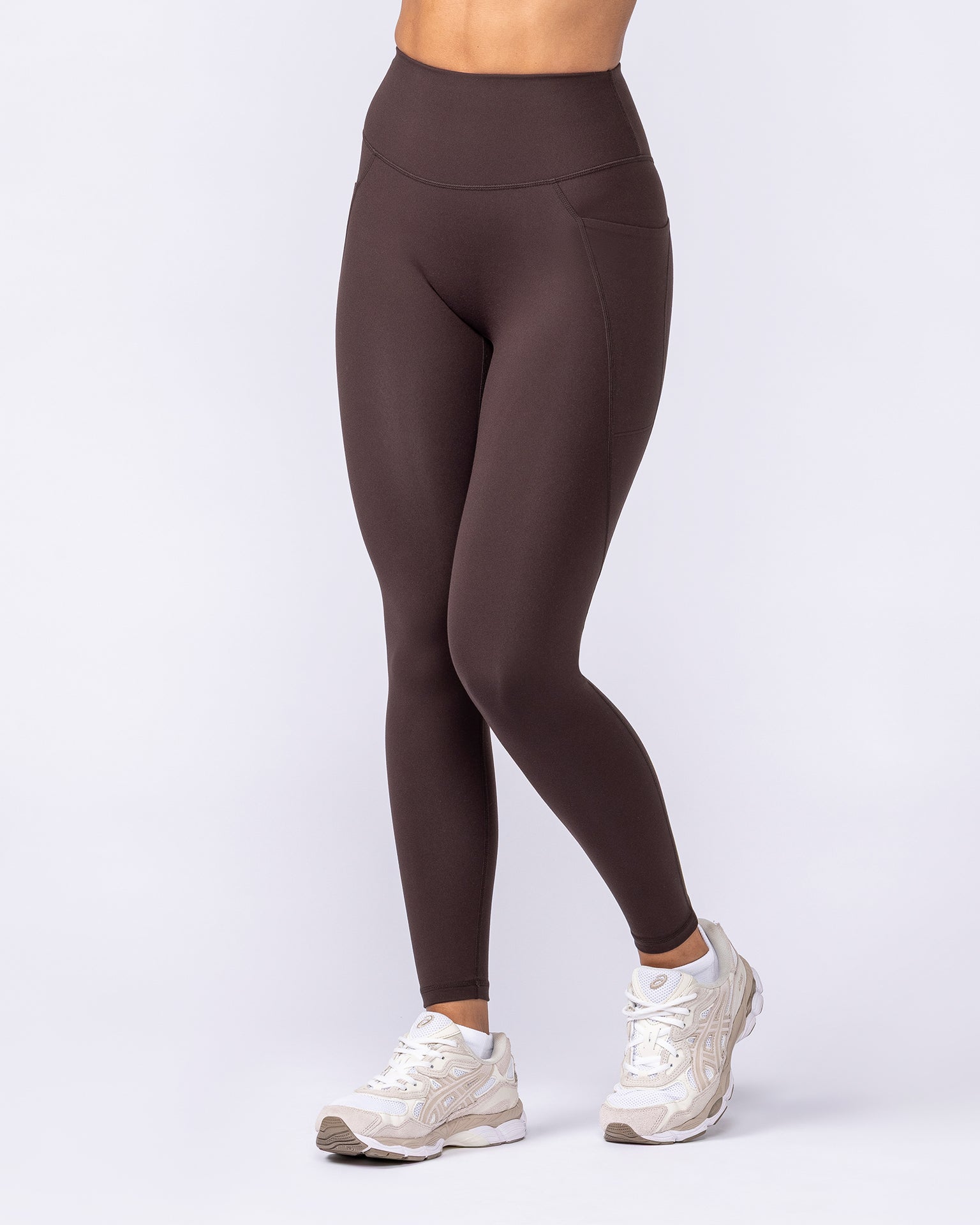 Booty Shaper Pocket Ankle Length Leggings - Cocoa