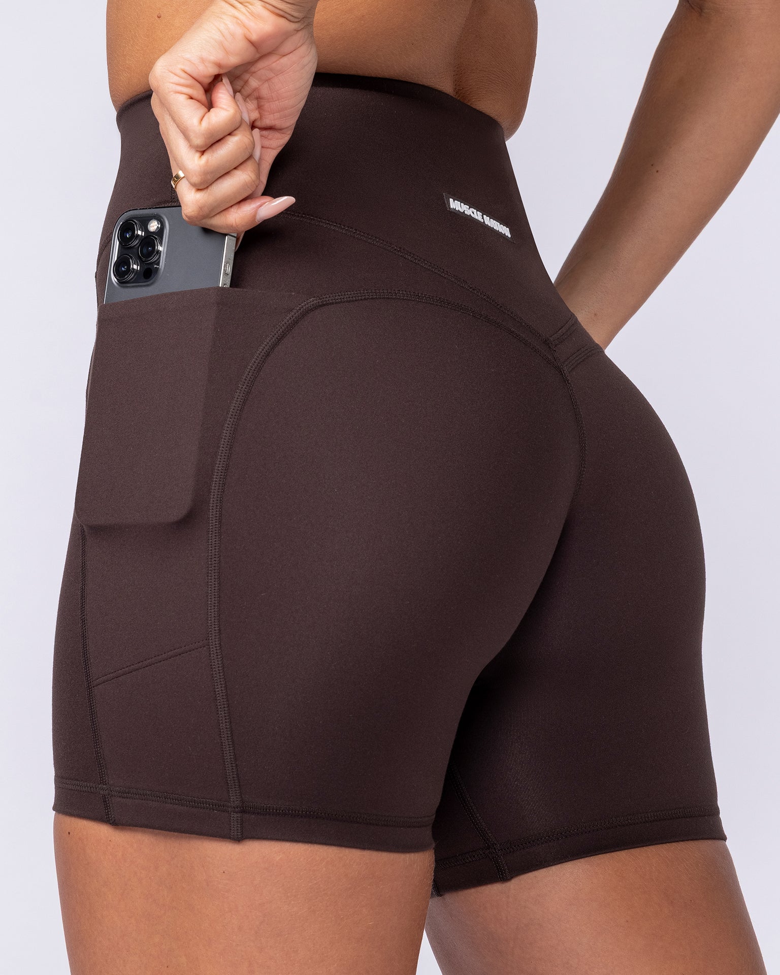 Booty Shaper Pocket Bike Shorts - Cocoa