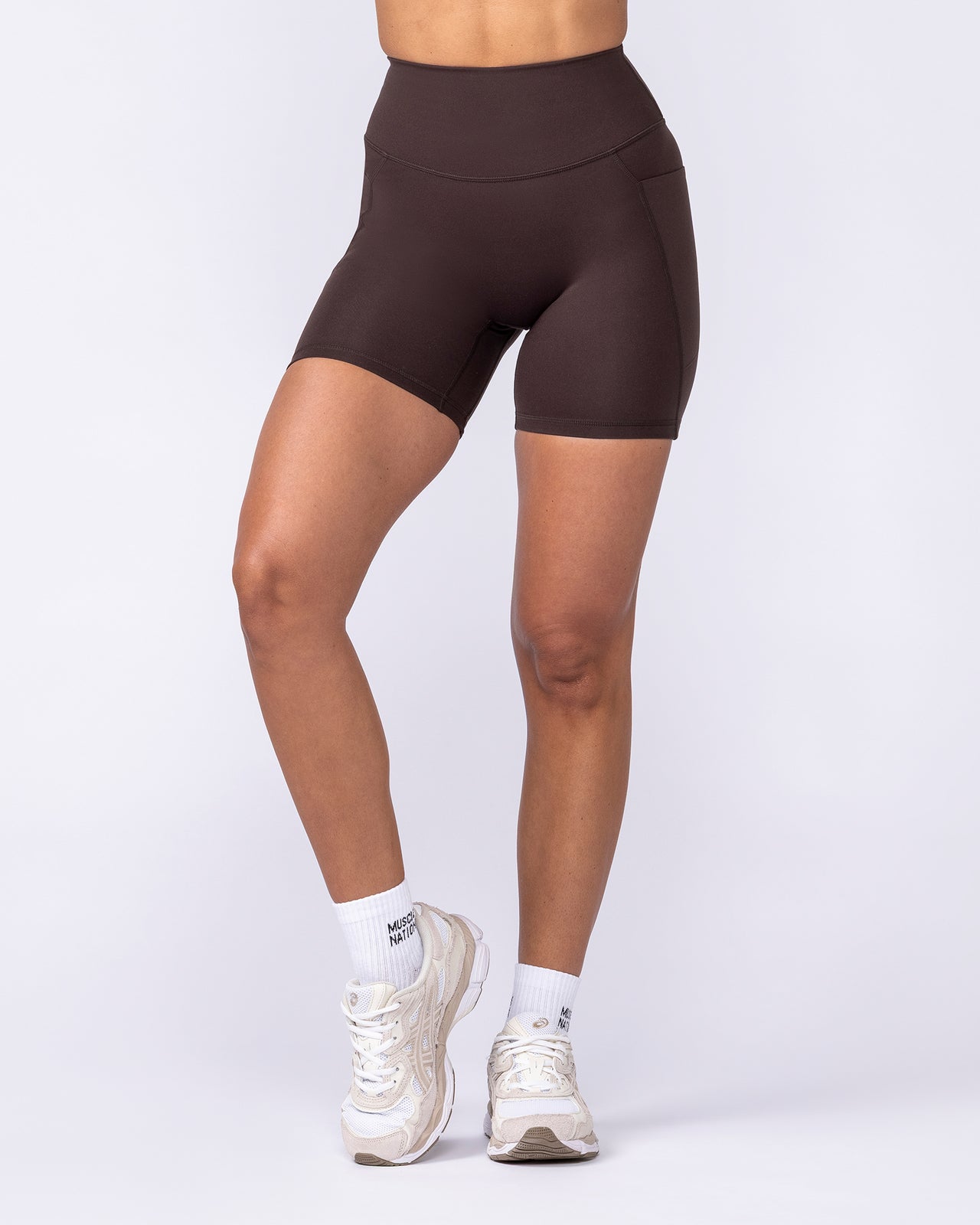 Booty Shaper Pocket Bike Shorts - Cocoa