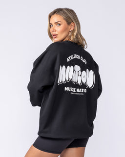 Bubble Oversized Pullover Black - Muscle Nation women's hoodie
