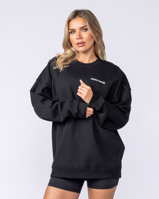 Bubble Oversized Pullover Black - Muscle Nation women's hoodie, view 2