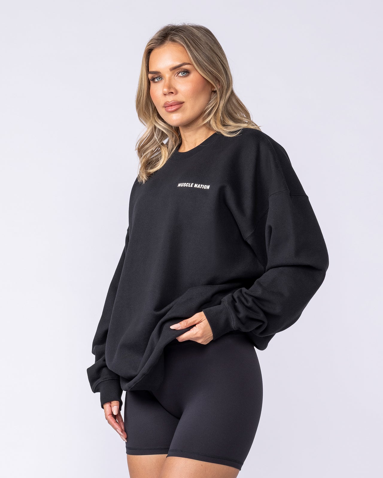 Bubble Oversized Pullover - Black