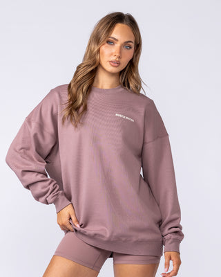 Bubble Oversized Pullover Mocha Berry - Muscle Nation women's hoodie, view 2