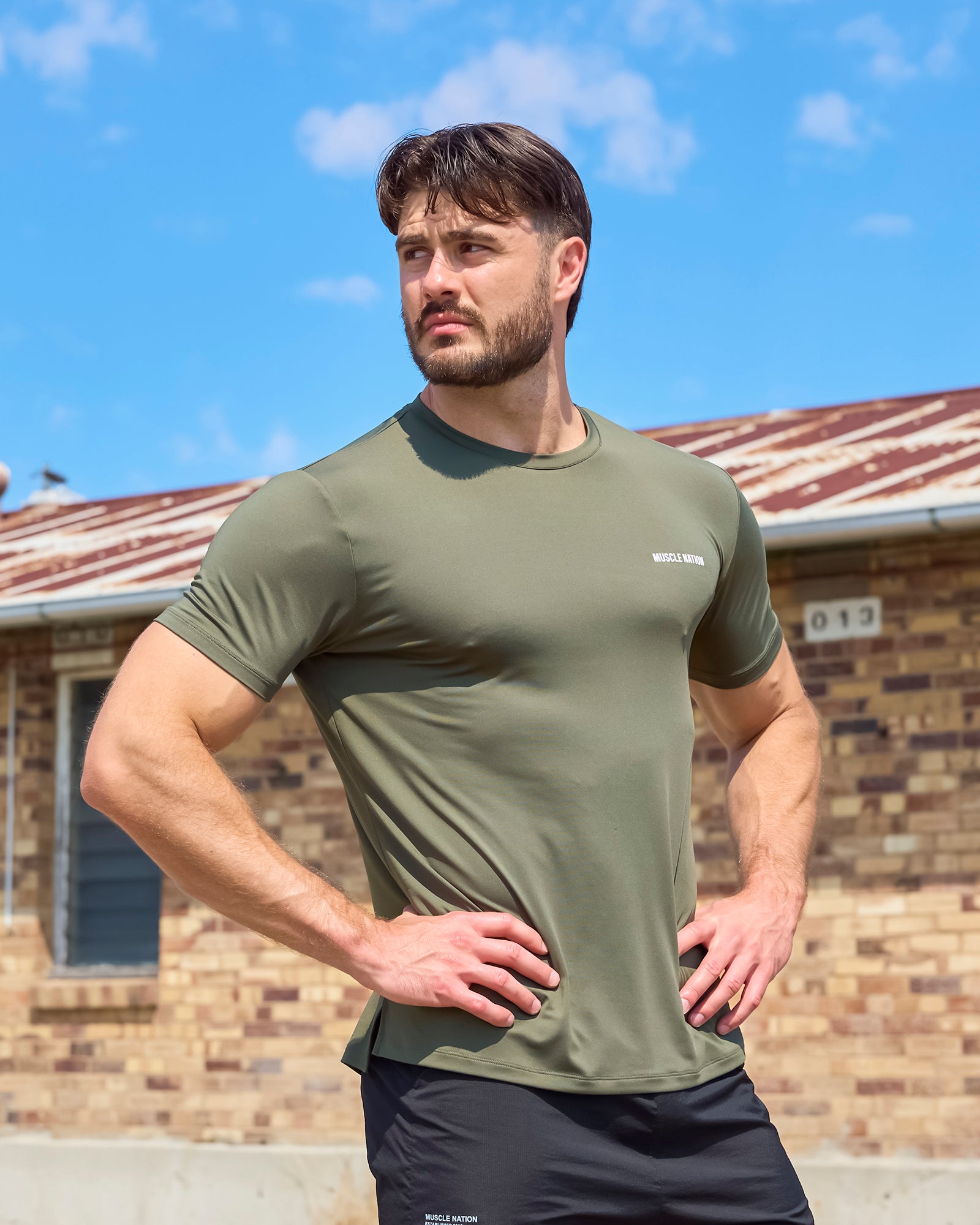 Climaflex Active Tee - Dark Khaki-T-Shirts-S-1125169DKHAKI-S-MNAPPRL46948-1-Muscle Nation