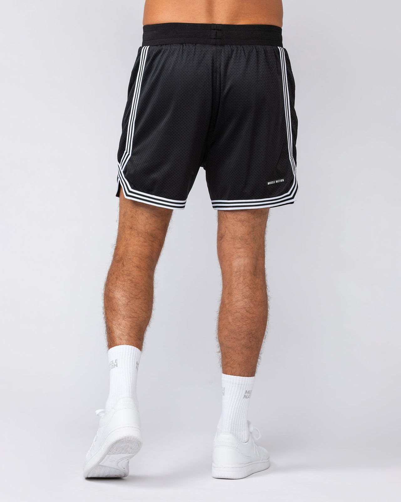 Courtside Basketball 5" Shorts - Black-Shorts-S-112435BLK-S-MNAPPRL35662-5-Muscle Nation
