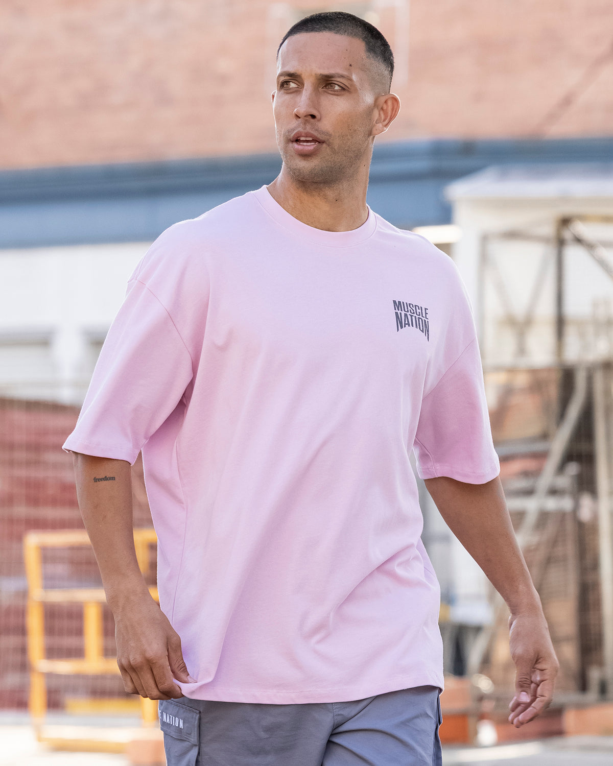 Creed Oversized Tee - Powder Pink